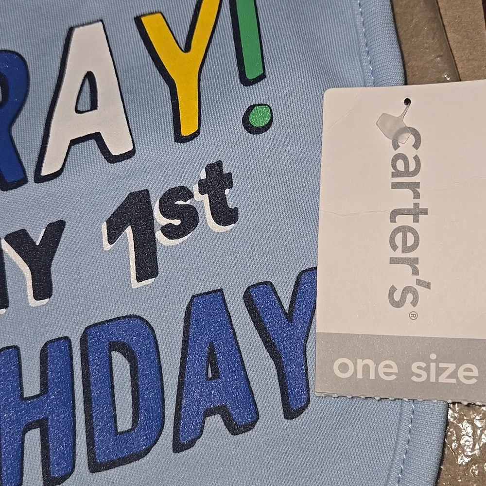 Carter's Blue Birthday Bib
